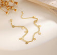 Gold Tone Multi Layer Charm Anklet – Dainty Beach Accessory