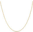 18in  Figaro Chain Necklace – 18K Gold over 925 Sterling Silver, 1.3mm