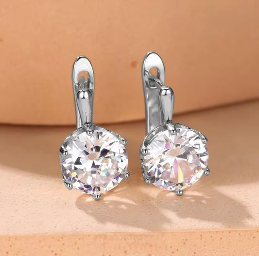 U-Shaped Geometric Silver Earrings
