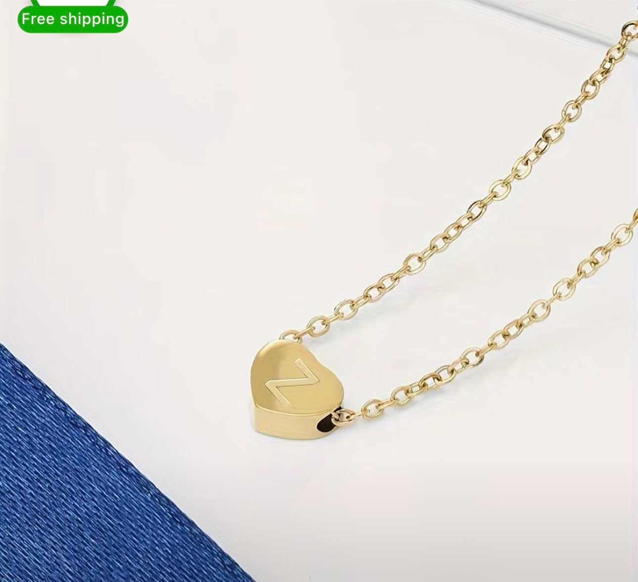 “Z” Heart Pendant Necklace