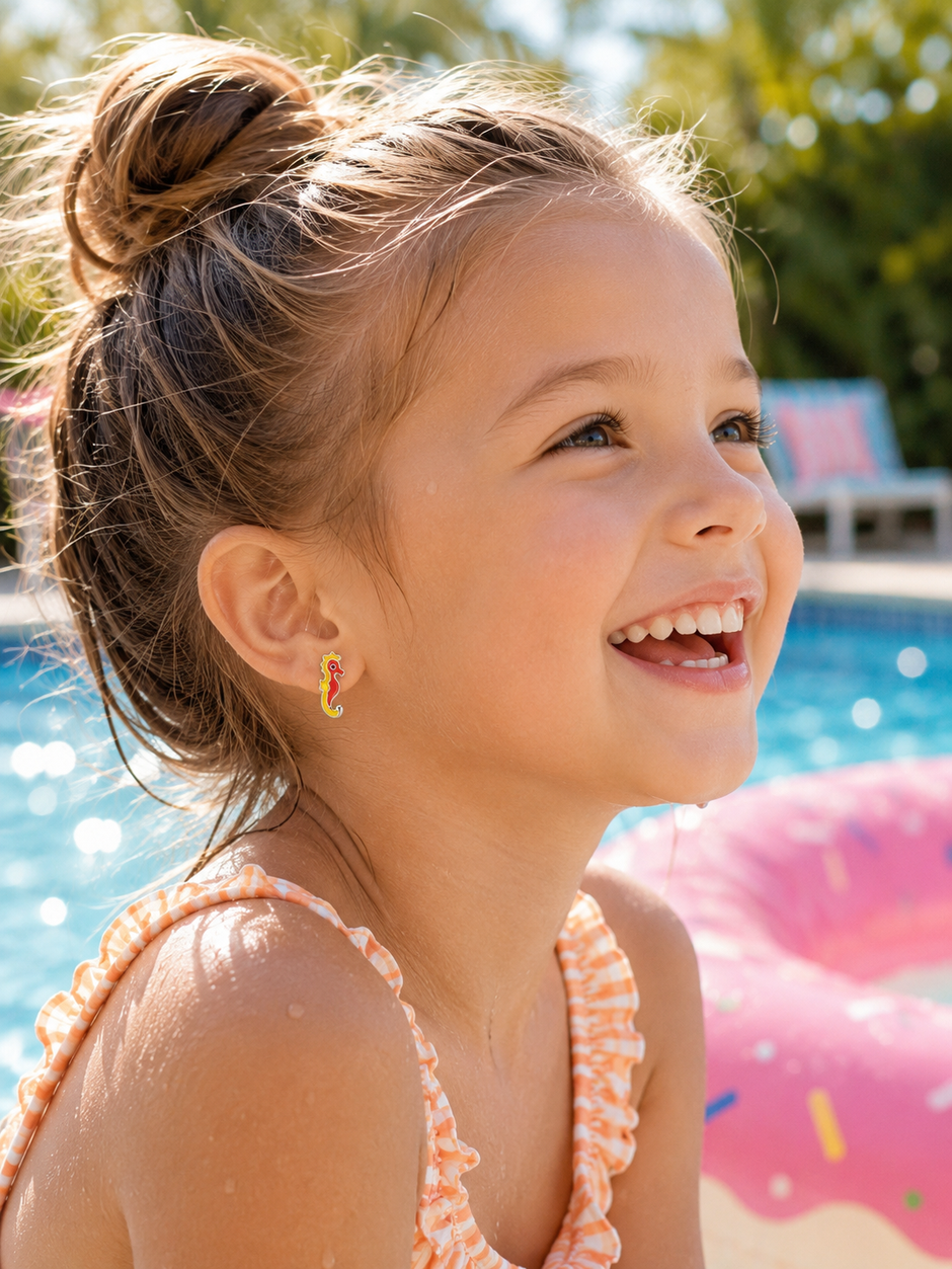 Playful & Hypoallergenic Kids Enamel Stud Earrings Collection