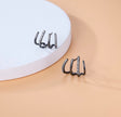 Modern Silver Claw Earrings with CZ – Minimalist 925 Sterling Silver