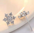 Elegant Silver Snowflake Earrings with Sparkling CZ Stones