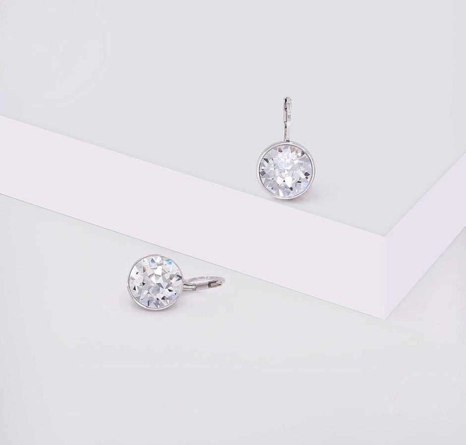 Sparkling Bella Clear Crystal Drop Earrings – 18K Gold Plated