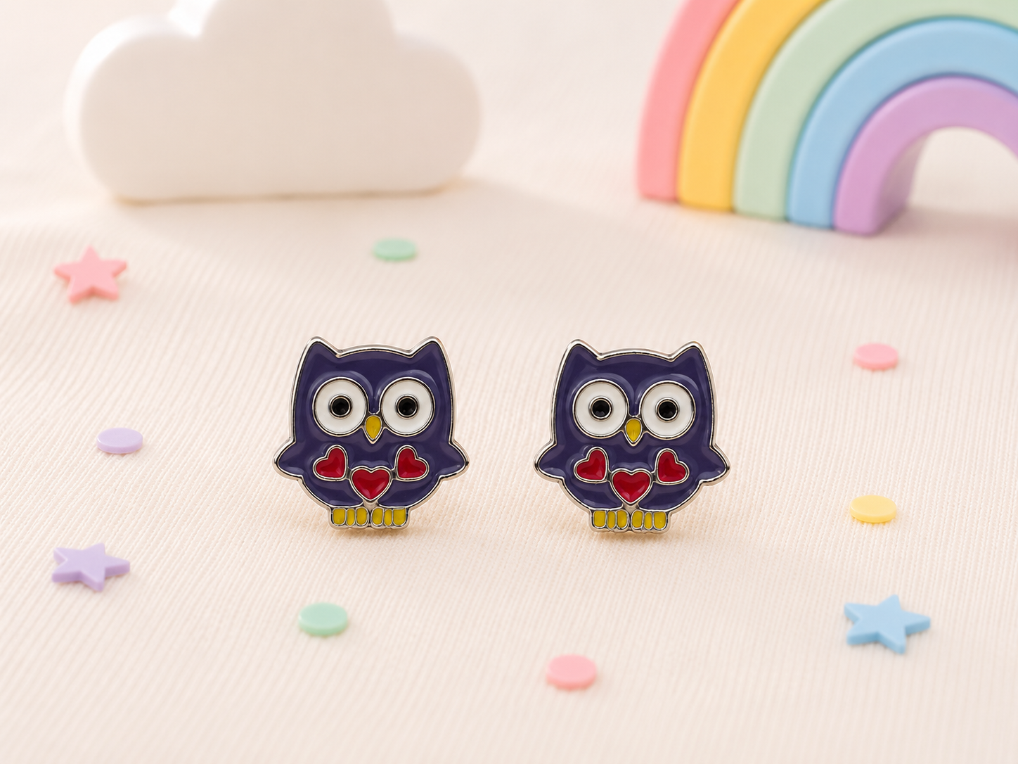 Playful & Hypoallergenic Kids Enamel Stud Earrings Collection