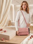 Elegant Pink Faux Leather Clutch Bag