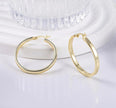 Chunky Flat Hoop Earrings – Modern 925 Sterling Silver Minimalist Jewelry