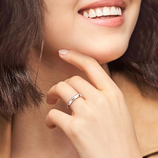 Classic Silver Wedding Band Ring – 4mm High-Quality 925 Sterling Silver