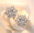 Elegant Silver Snowflake Earrings with Sparkling CZ Stones