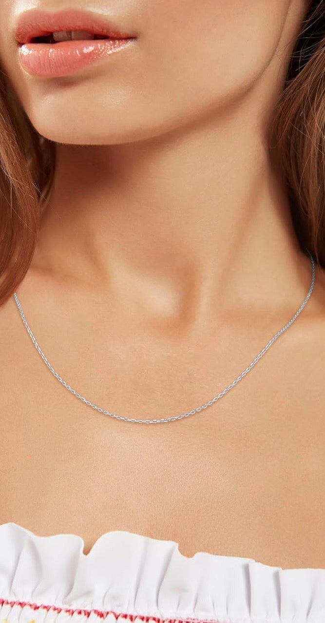 Cable Sterling 925 Silver Chain 1.3 mm