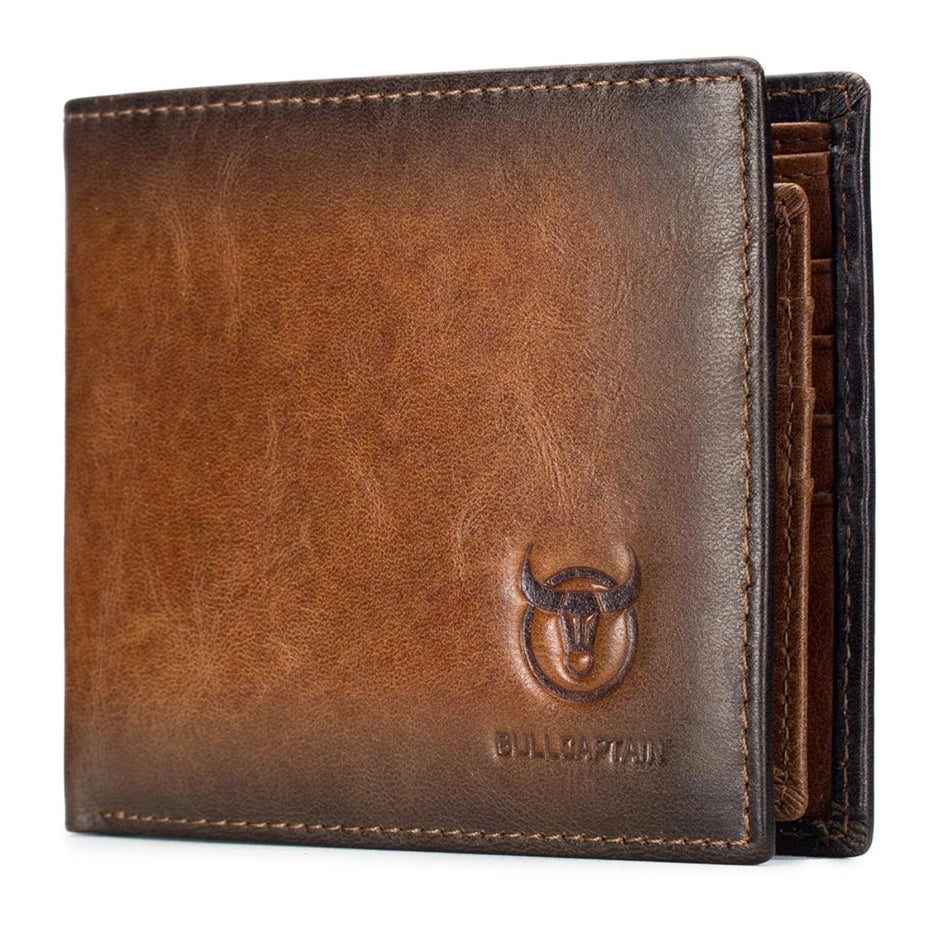 Men's Slim Bifold Genuine Leather Wallet – RFID Blocking