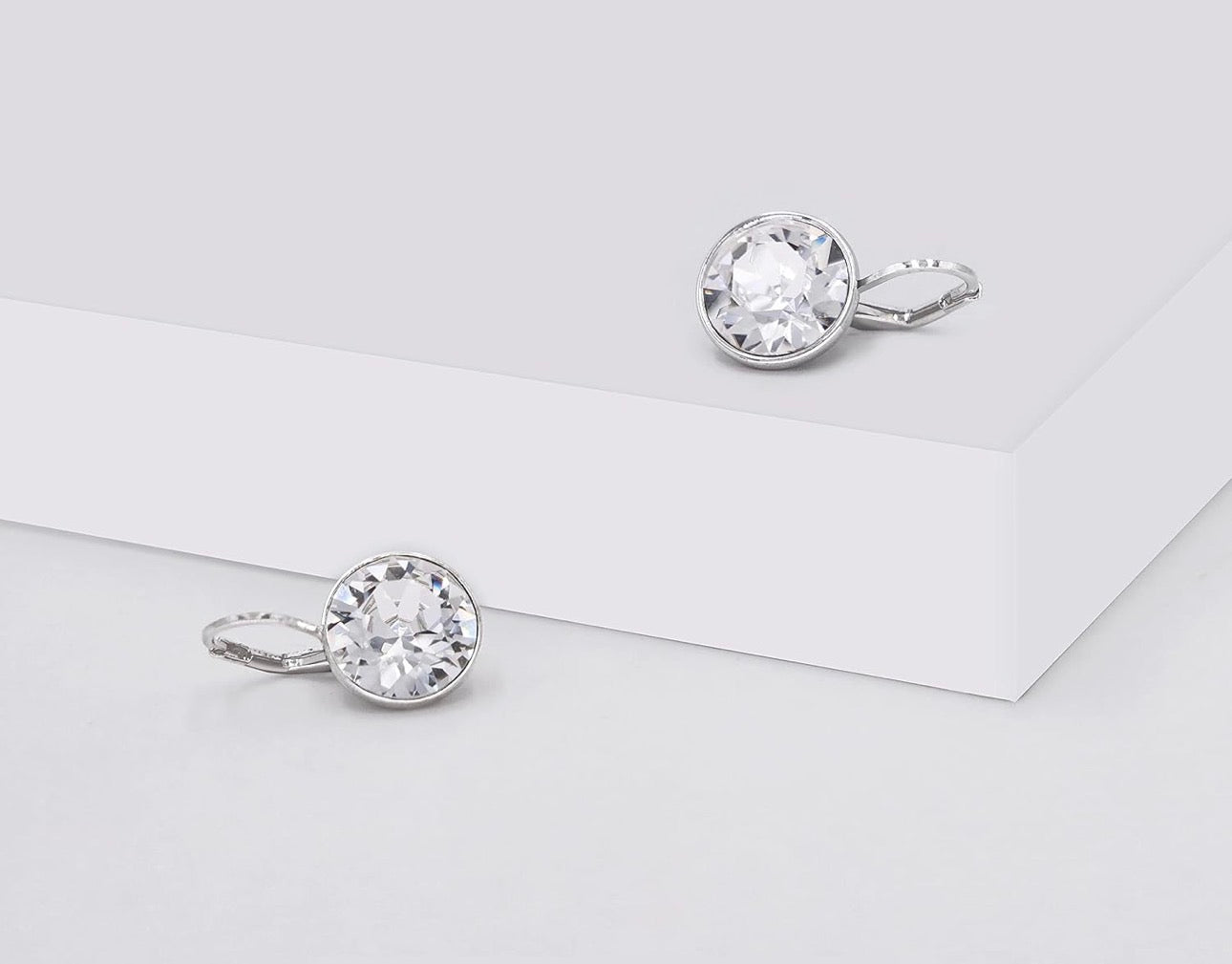 Sparkling Bella Clear Crystal Drop Earrings – 18K Gold Plated