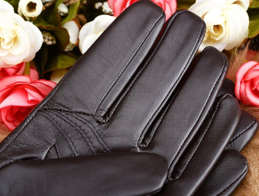 Men’s Lambskin Leather Warm Lining Classic Winter Gloves