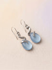 Elegant Light Blue Teardrop Dangle Earrings – White Gold Plated