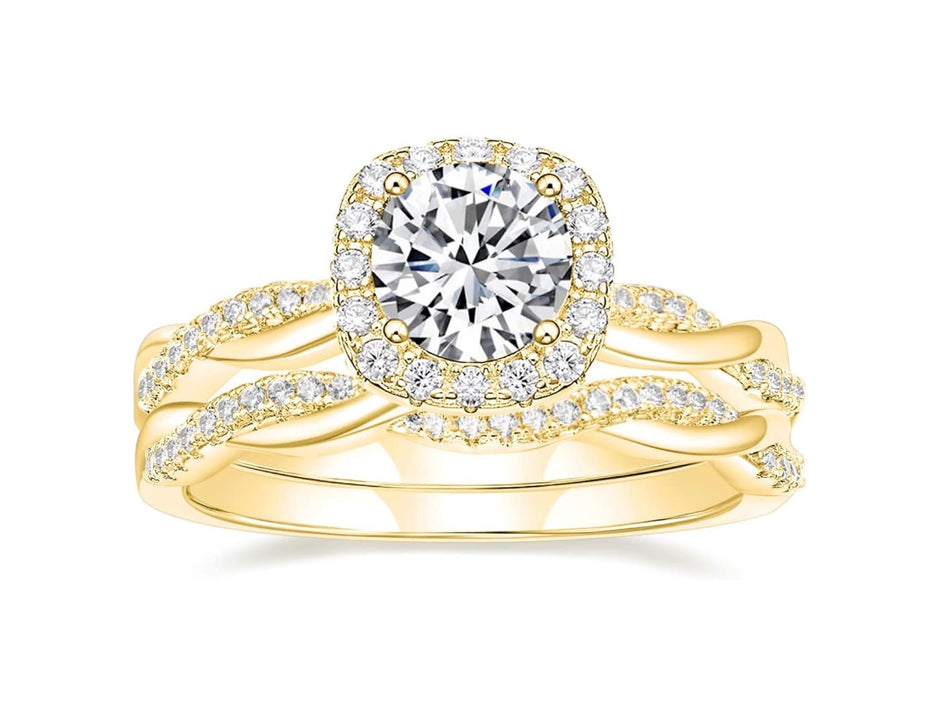 Luxury Cubic Zirconia Bridal Ring Set – Perfect Wedding & Engagement Duo