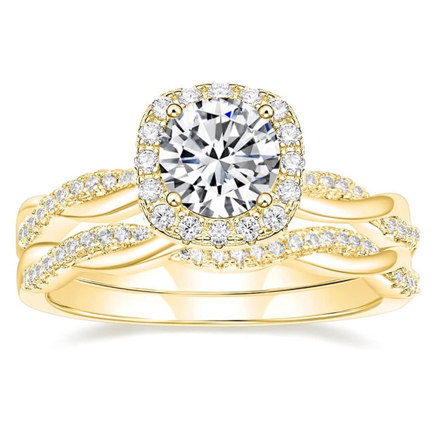 Luxury Cubic Zirconia Bridal Ring Set – Perfect Wedding & Engagement Duo