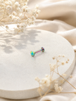 16G Surgical Steel Labret Stud – Silver Flat Back Colorful CZ Piercing