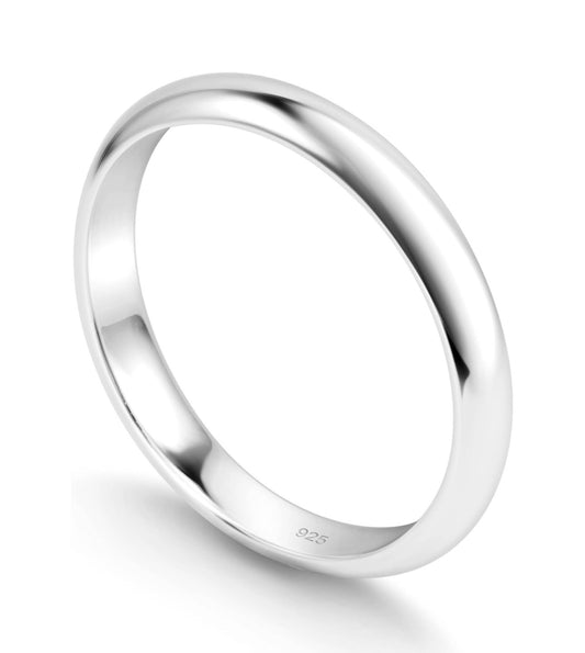 Sterling Silver Wedding Band Ring 4 mm