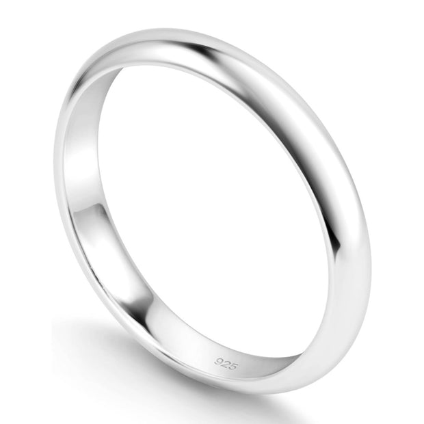 Classic Silver Wedding Band Ring – 4mm High-Quality 925 Sterling Silver