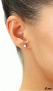 14K Solid White Gold Ball Studs – Classic Screw-Back Earrings