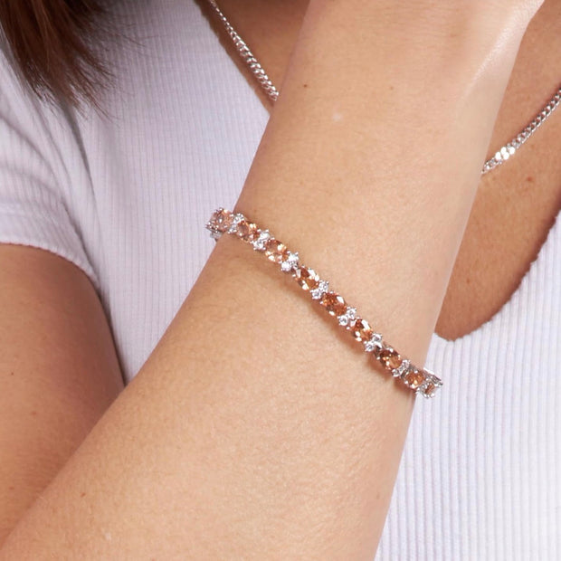Sparkling Oval & Round Cubic Zirconia Tennis Bracelet – Everyday Luxury