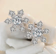 Elegant Silver Snowflake Earrings with Sparkling CZ Stones