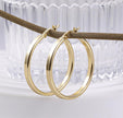Chunky Flat Hoop Earrings – Modern 925 Sterling Silver Minimalist Jewelry