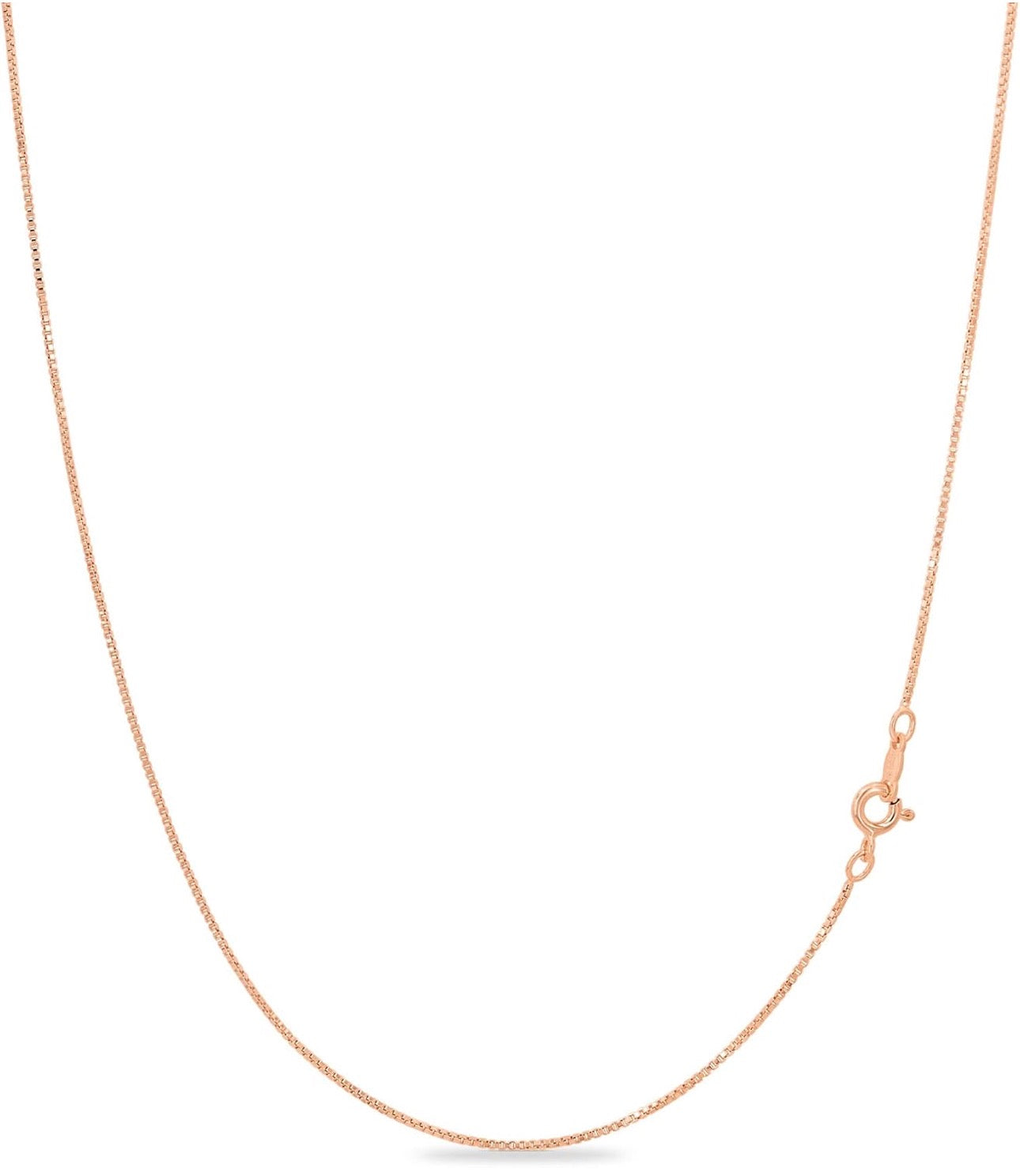 18k Rose Gold Over Sterling Silver Chain 1mm