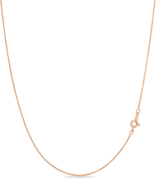 18k Rose Gold Over Sterling Silver Chain 1mm