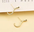 Edgy Sparkling Snake Stud Earrings – Gold Plated