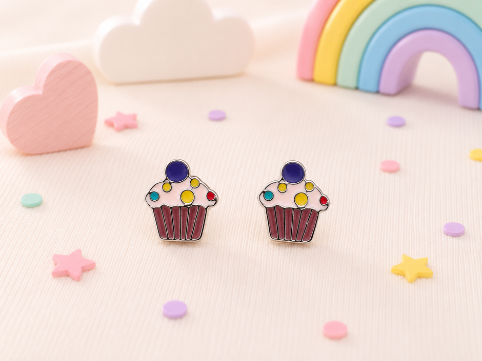 Playful & Hypoallergenic Kids Enamel Stud Earrings Collection
