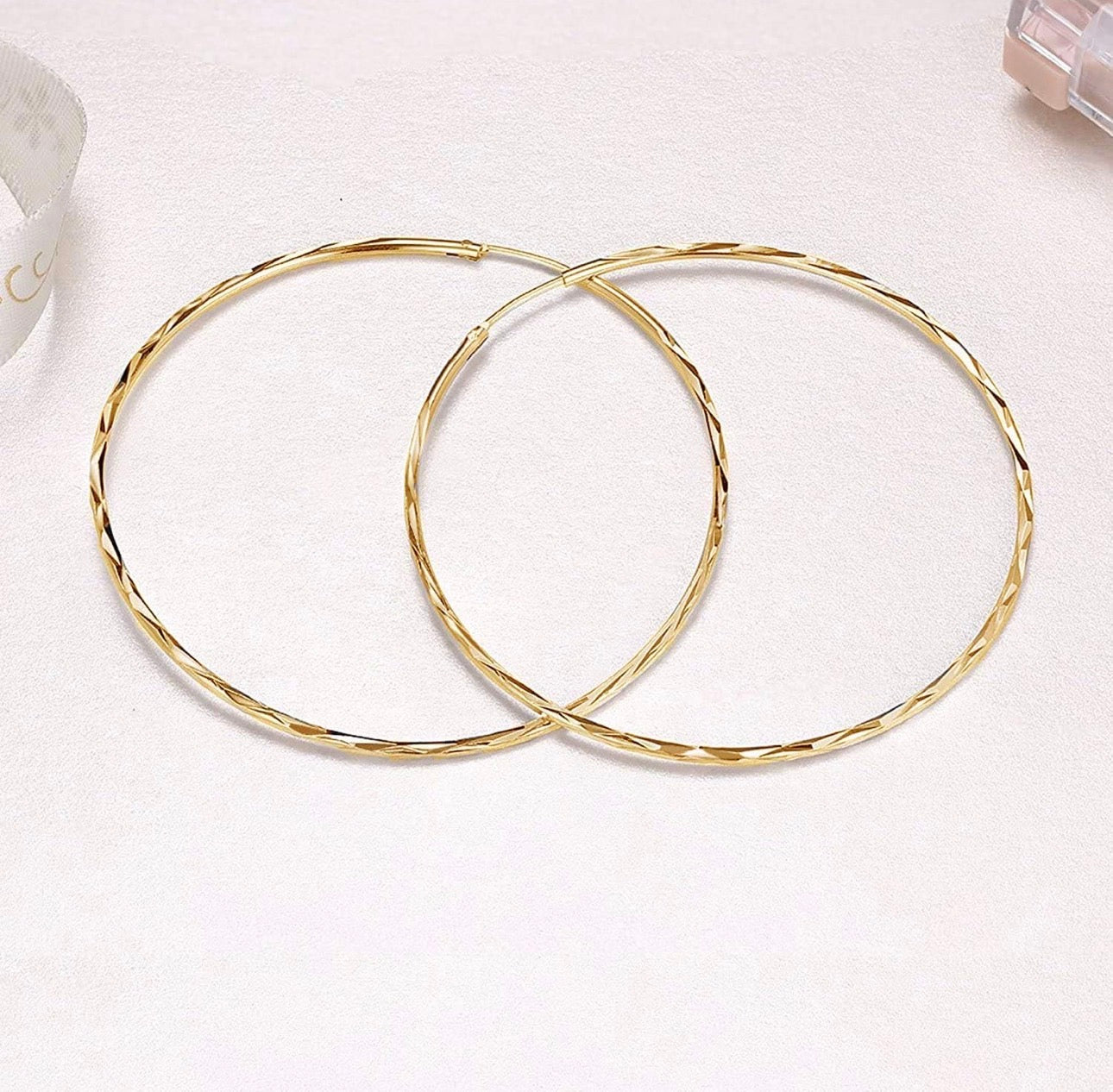 Diamond Cut Square Tube Earrings