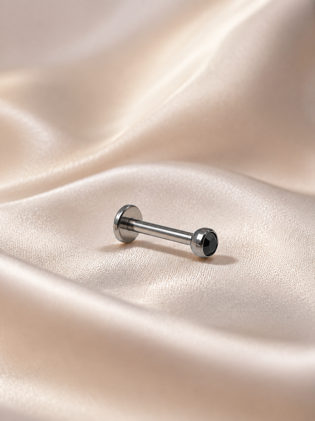 16G Surgical Steel Labret Stud – Silver Flat Back Colorful CZ Piercing