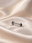 16G Surgical Steel Labret Stud – Silver Flat Back Colorful CZ Piercing