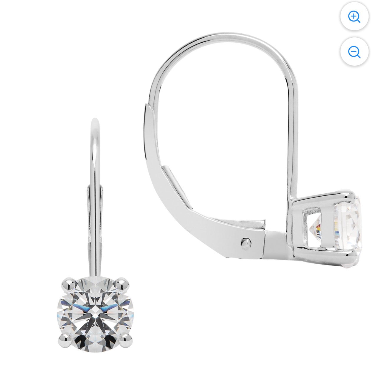 14K Solid White Gold Earrings