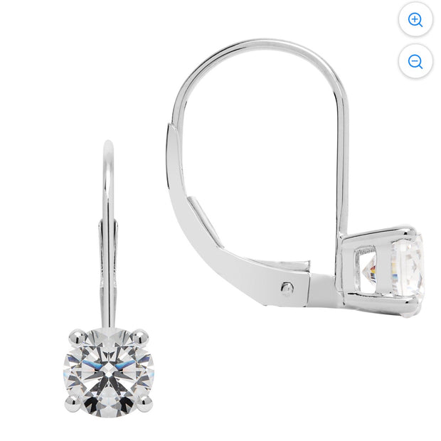 Luxury 2.0 Carat Cubic Zirconia Earrings – Solid 14K White Gold