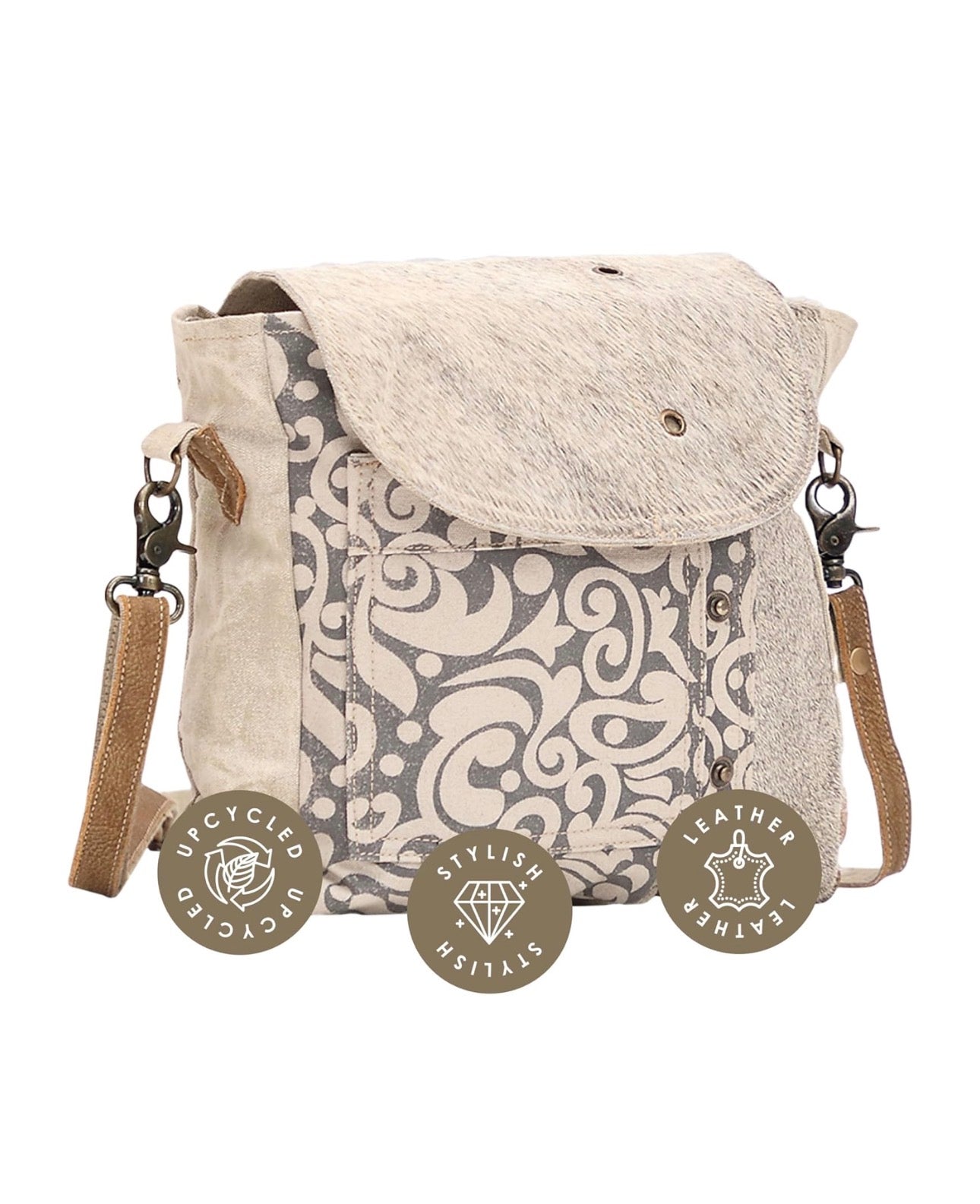 Factural Canvas & Leather Messenger Bag - Work to Weekend