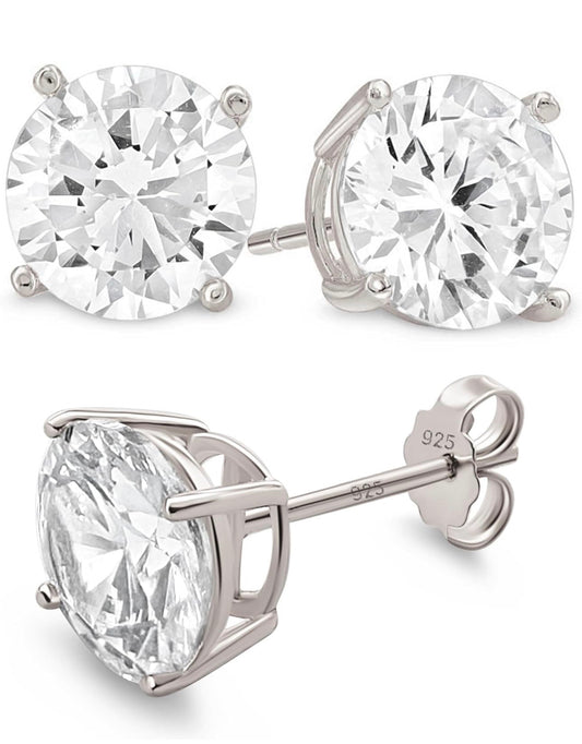Sterling Silver Cubic Zirconia Stud Earrings