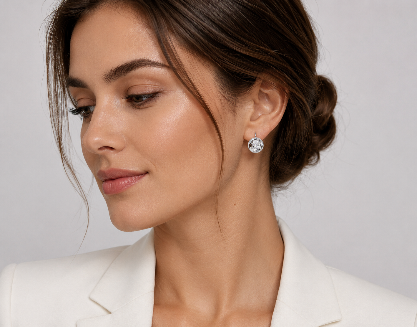 Sparkling Bella Clear Crystal Drop Earrings – 18K Gold Plated