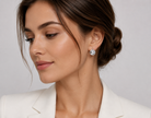 Sparkling Bella Clear Crystal Drop Earrings – 18K Gold Plated
