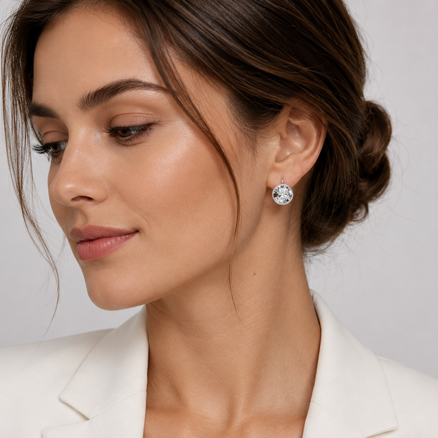 Sparkling Bella Clear Crystal Drop Earrings – 18K Gold Plated
