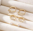 14K Gold Plated Huggie Hoop Earring Set – 3 Pairs