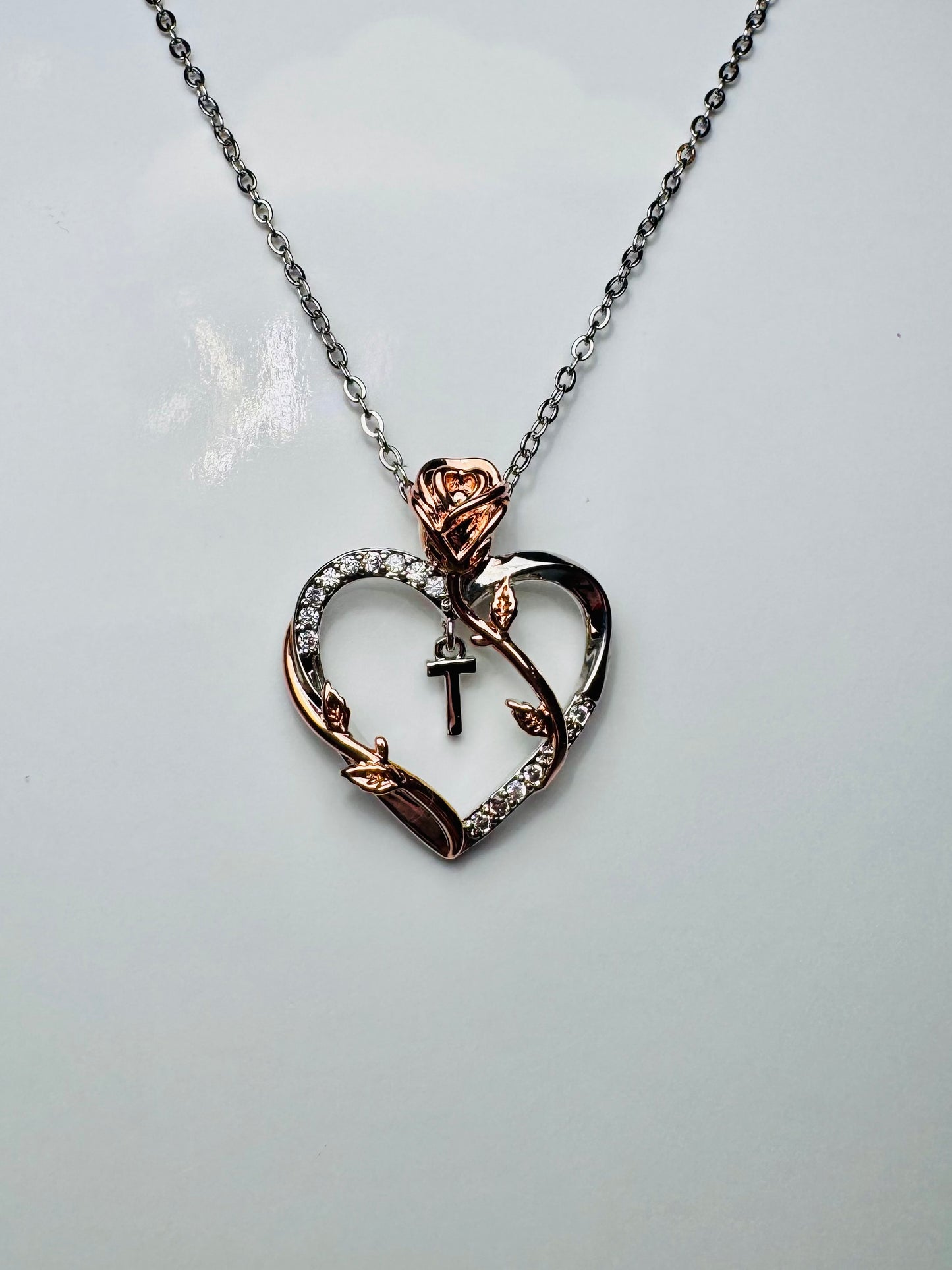 Heart Rose Necklace