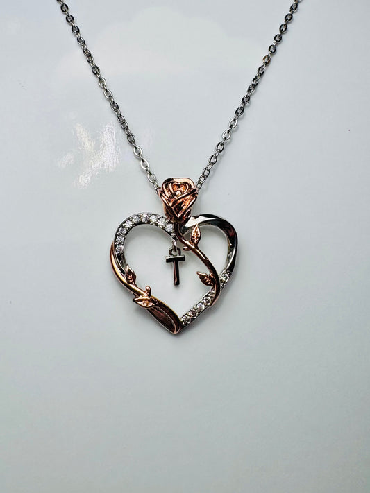 Heart Rose Necklace