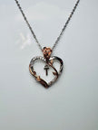 Stainless Steel Heart Rose Necklace – Adjustable Pendant Chain for Women