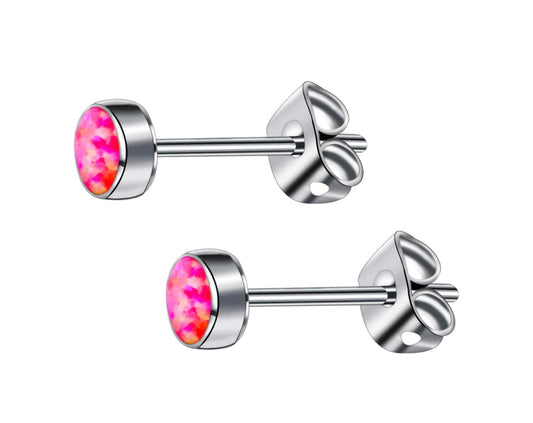 Titanium Opal Stud Earrings