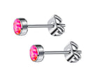 Hypoallergenic Titanium Pink Opal Stud Earrings for Sensitive Ears