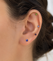 16G Surgical Steel Labret Stud – Silver Flat Back Colorful CZ Piercing