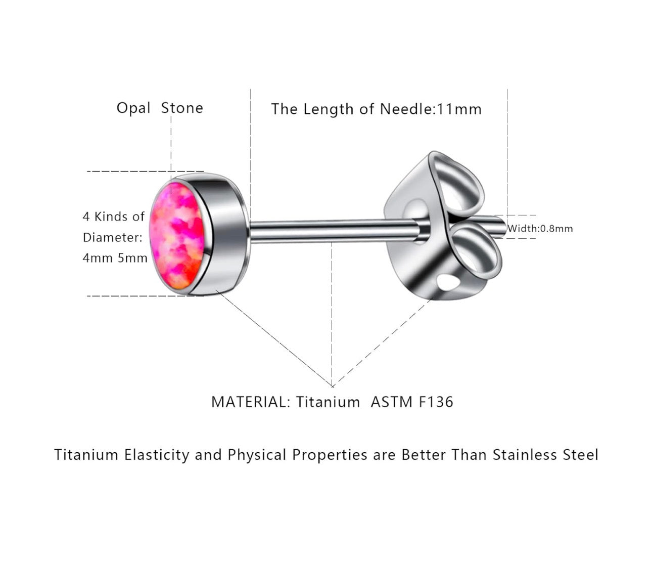 Titanium Opal Stud Earrings