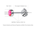 Hypoallergenic Titanium Pink Opal Stud Earrings for Sensitive Ears
